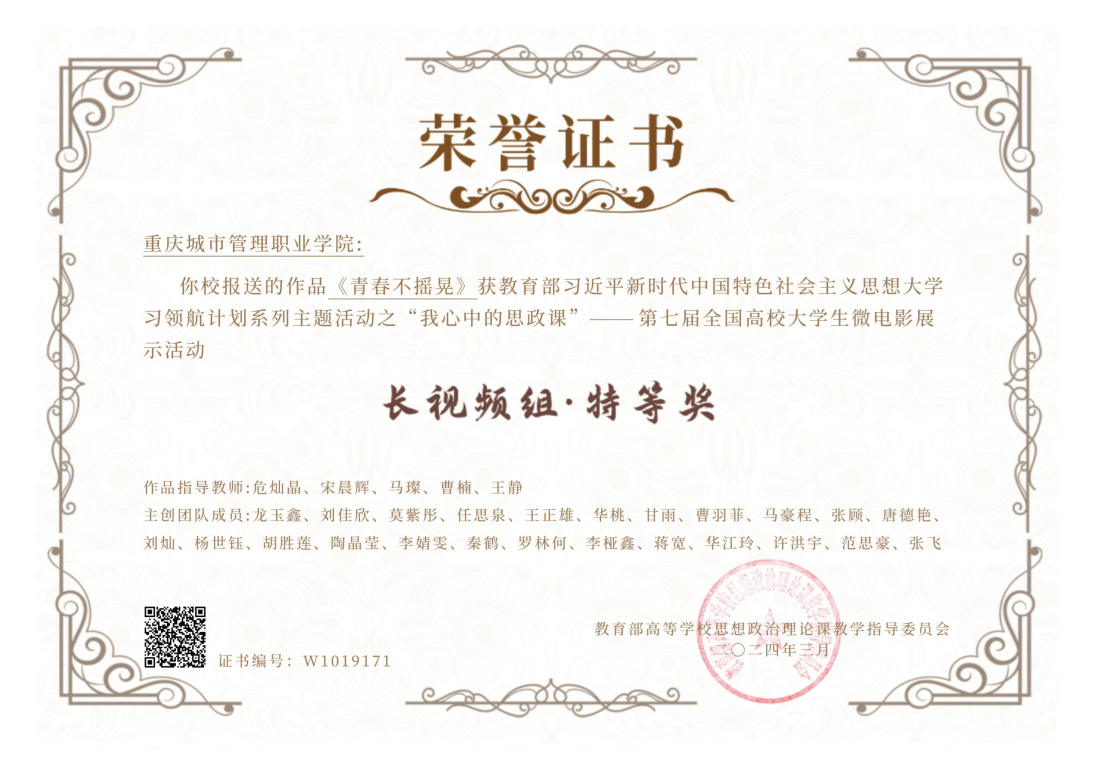 教育部第七届全国高校微电影展示活动长视频组全国特等奖